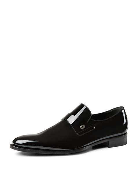 gucci patent leatber mens shoes|patent leather Gucci loafer.